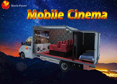 Linh hoạt di động Movie Theater Truck / Cabin 5D Simulator với màn hình kim loại
