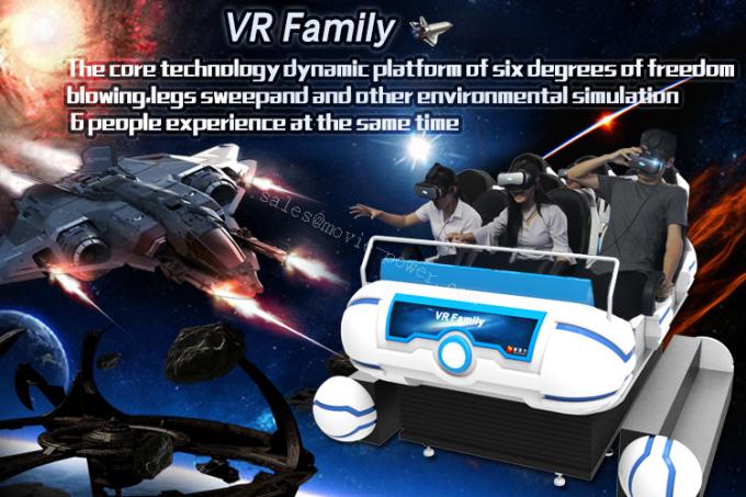 6 chuyến đi 9D Cinema VR gia đình bao gồm trò chơi bắn súng Rung / quét chân / gió 0