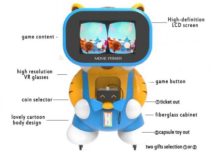 Thực tế ảo 9D Trẻ em vận hành bằng đồng xu Máy trò chơi cầm tay Kính VR Trình mô phỏng VR 2