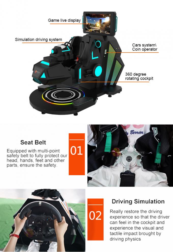 Thiết kế tuyệt vời 9D VR Rạp chiếu phim Trò chơi đua xe mô phỏng 9D VR Electric Game 1