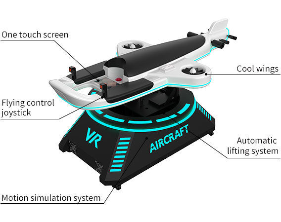 Máy chơi trò chơi máy bay giả lập VR của Trung tâm giải trí vận hành bằng tiền xu 2