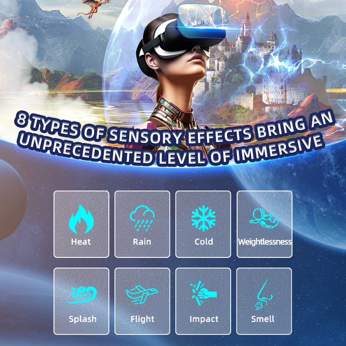 2 chỗ ngồi VR Flight Simulator Full Sense 9d Virtual Reality Game Cinema 2