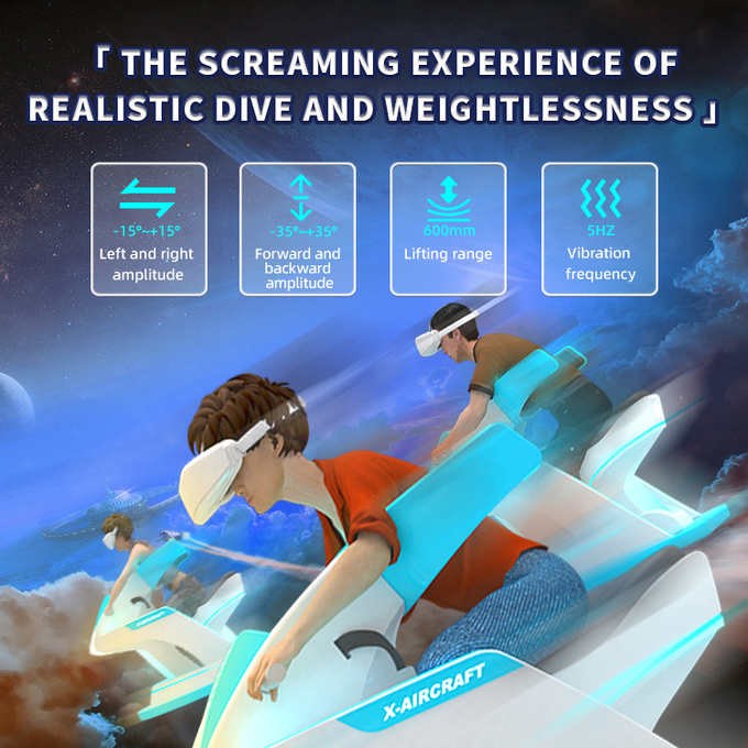 2 chỗ ngồi VR Flight Simulator Full Sense 9d Virtual Reality Game Cinema 3