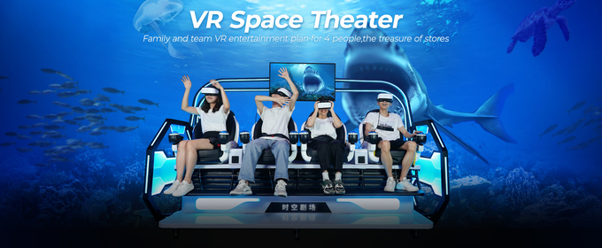 2.5kw Virtual Reality Roller Coaster Simulator 4 chỗ ngồi 9D VR Cinema Space Theater 0