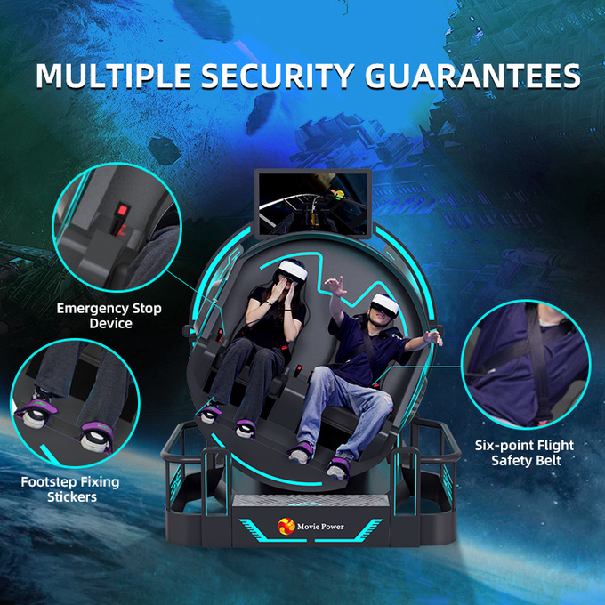 VR 360 2 chỗ ngồi 9d roller coaster Máy VR 360 Rotation VR Cinema 360 độ Flying Chair Simulator 4
