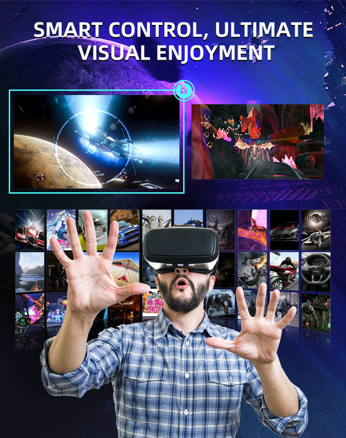 Smart Control VR 360 Flying Cinema 2 chỗ ngồi 9D VR Roller Coaster Simulator 5