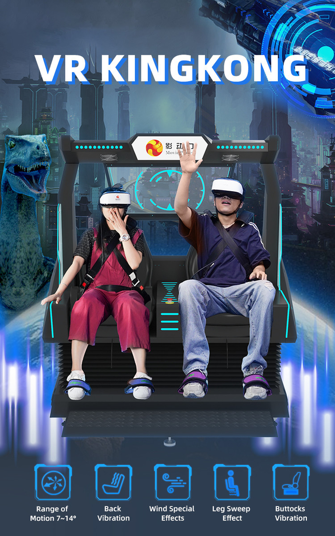 Máy VR 2 chỗ ngồi Roller Coaster Simulator 9d Vr Cinema Motion Chair Virtual Reality Games Arcade Cho Thương mại 0