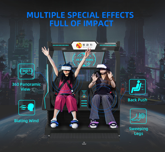 Máy VR 2 chỗ ngồi Roller Coaster Simulator 9d Vr Cinema Motion Chair Virtual Reality Games Arcade Cho Thương mại 3