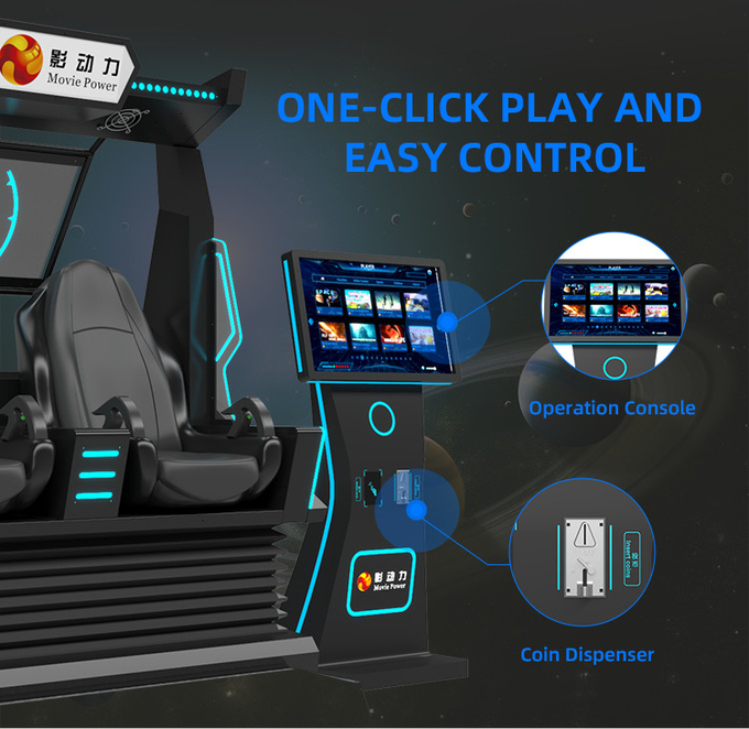 Máy VR 2 chỗ ngồi Roller Coaster Simulator 9d Vr Cinema Motion Chair Virtual Reality Games Arcade Cho Thương mại 4