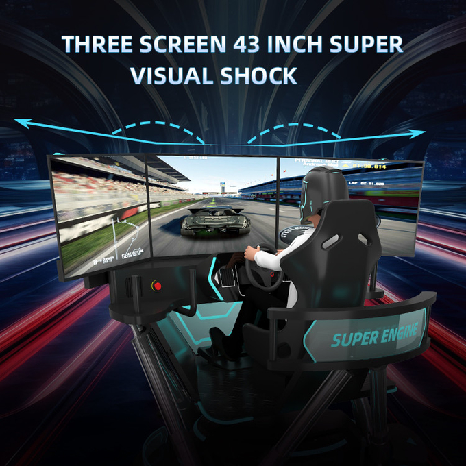 5.0KW F1 Simulator đua xe lái xe Máy chơi trò chơi 6 Dof Motion Platform với 3 màn hình 5