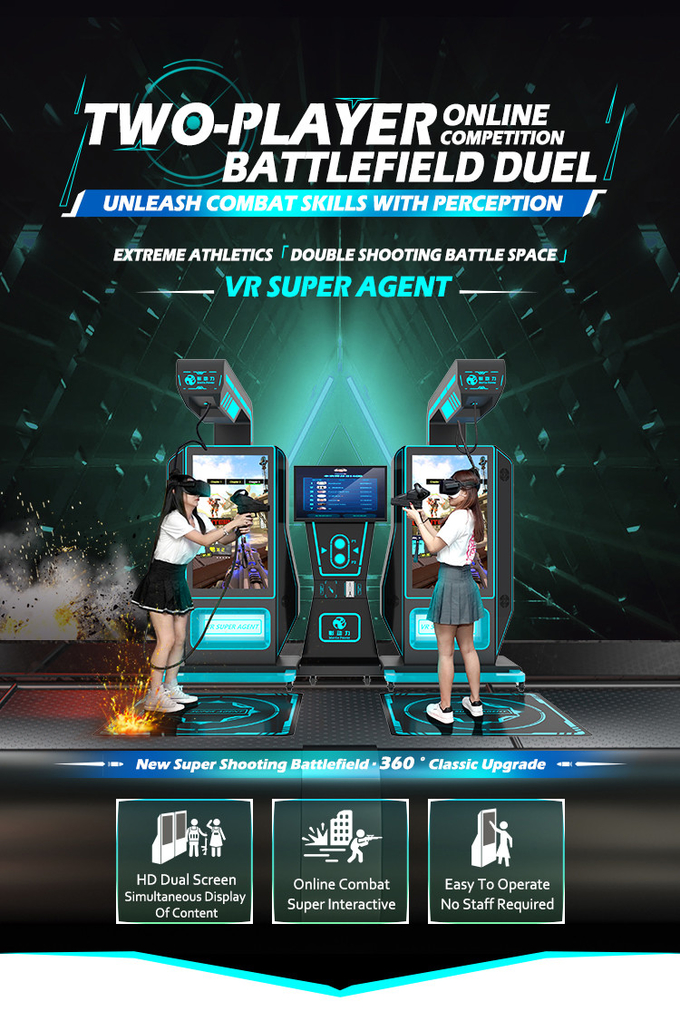 Trung tâm mua sắm VR Trò chơi bắn súng Máy Hai người chơi VR Arcade Simulator 0