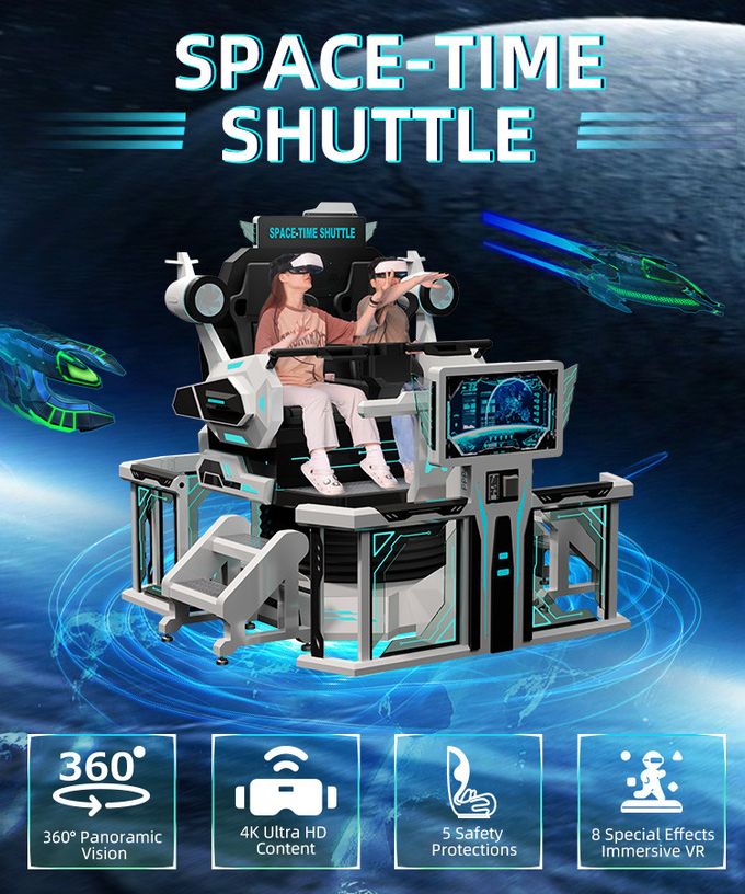 An toàn 9d VR Điện ảnh 2 chỗ ngồi VR Roller Coaster Simulator Chair 360 Motion Ride 0