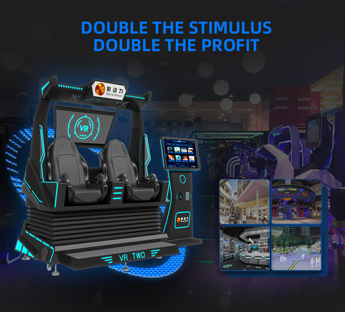 Máy VR 2 chỗ ngồi Roller Coaster Simulator 9d Vr Cinema Motion Chair Virtual Reality Games Arcade Cho Thương mại 2