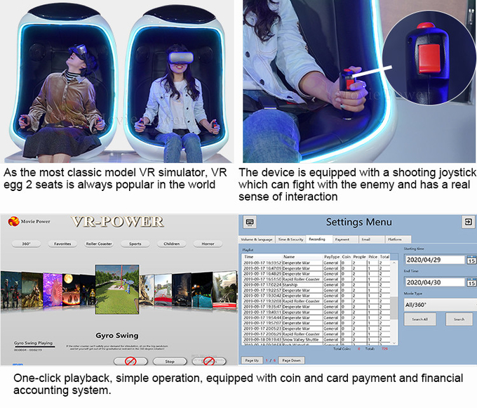 Công viên giải trí Vr 9D Motion Simulator Game tương tác 9D VR Virtual Reality Egg Vr Cinema Chair 4