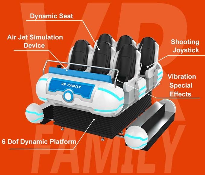 Kinh doanh trò chơi bắn súng gia đình phổ biến 6 chỗ ngồi Tương tác VR 9D Simulator 1