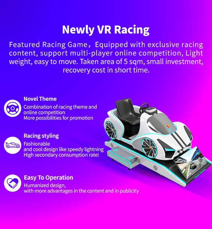 VR Arcade Super Racing Bộ mô phỏng lái xe ô tô 9D cho phòng trò chơi trong nhà 0