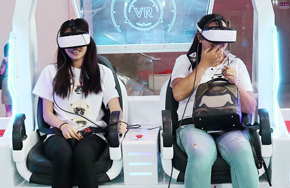 Hai ghế 9D Egg VR Thiết bị chiếu phim Công viên giải trí Đi xe 1