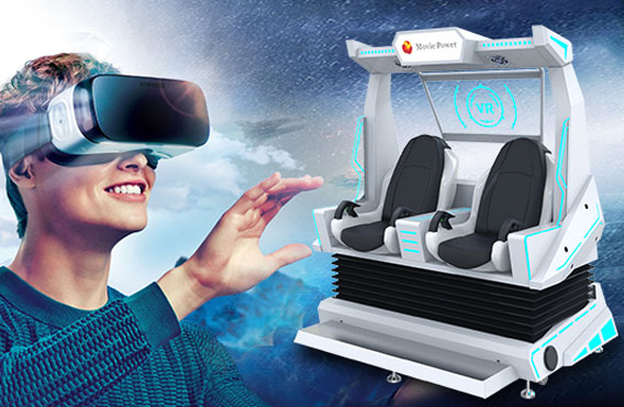 Hai ghế 9D Egg VR Thiết bị chiếu phim Công viên giải trí Đi xe 0