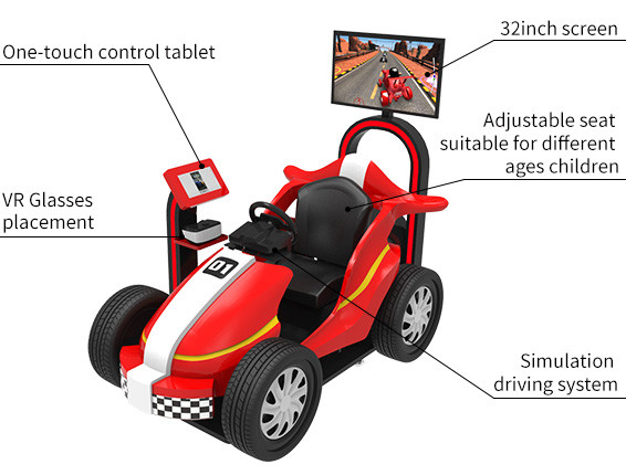 Công viên giải trí VR Rides 9D Kids Racing Game Simulator Coin Operated Car Arcade Machine 4