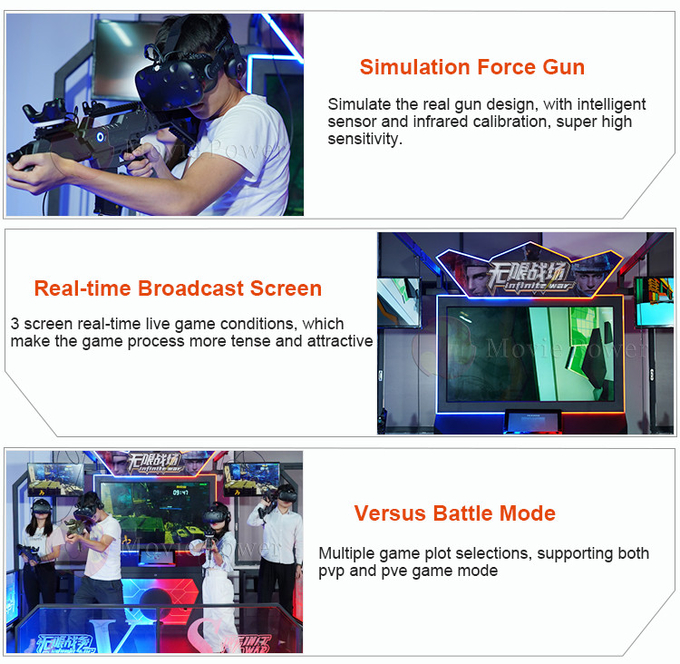 Thiết bị thực tế ảo Máy chơi trò chơi bắn súng VR 9d VR Shoot Simulator Vr Shooting Arena Multiplayer 4