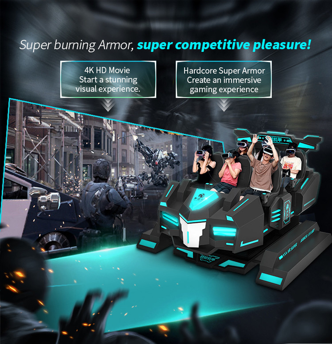 VR Theme Park rạp chiếu phim 9d Virtual Reality Roller Coaster Simulator 6 chỗ ngồi VR Game Machine 4