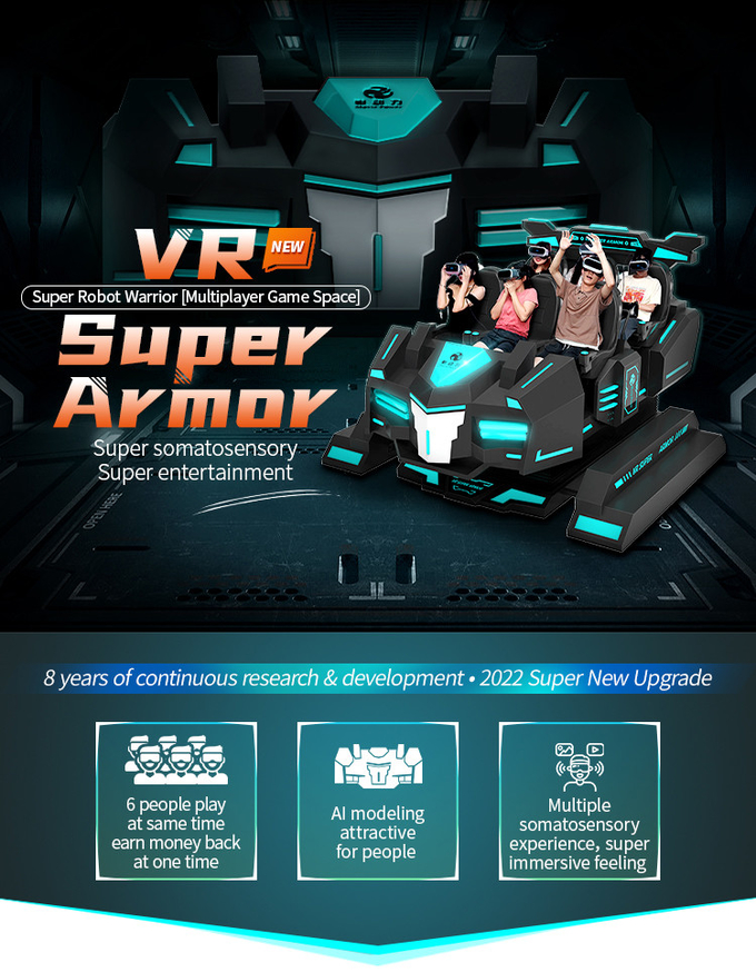 VR Theme Park rạp chiếu phim 9d Virtual Reality Roller Coaster Simulator 6 chỗ ngồi VR Game Machine 0
