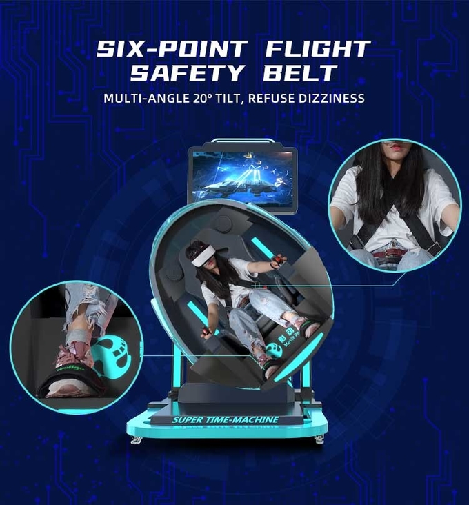 Trình mô phỏng thực tế ảo thương mại 9D VR Super Time Machine Fly Thiết bị trò chơi 8