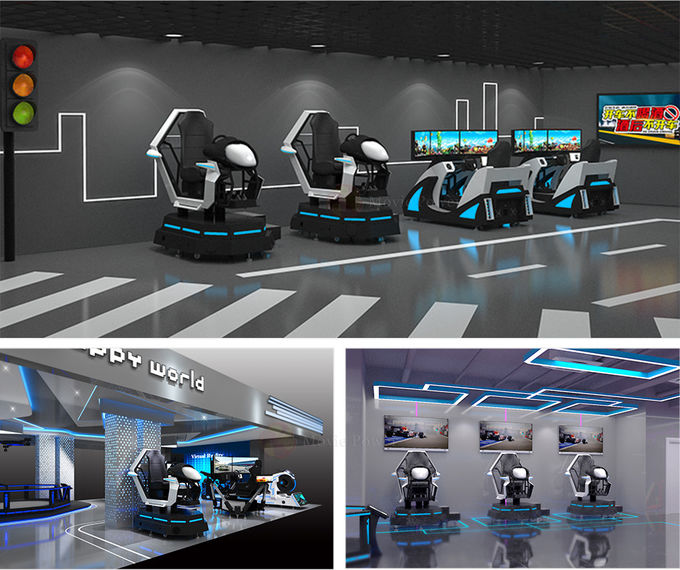 Kiếm tiền 9D VR Racing Simulator Đi trên ô tô Aracde Hệ thống ghế ngồi trò chơi lái xe Nền tảng chuyển động F1 0